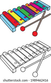 Xylophone  vector illustration isolated on white background