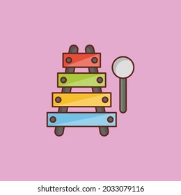 xylophone Vector illustration on a transparent background. Premium quality symbols. Vector Line Flat color  icon for concept and graphic design.