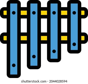 xylophone vector line colour icon