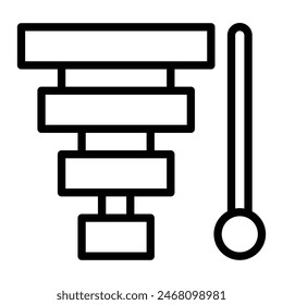Diseño de iconos de línea de Vector de xilófono