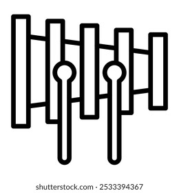 Xylophon-Vektorlinien-Symboldesign