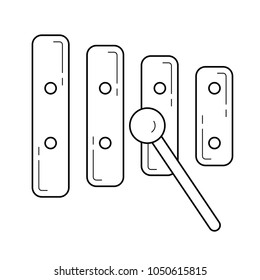 Xylophone vector line icon isolated on white background. Xylophone line icon for infographic, website or app. Icon designed on a grid system.