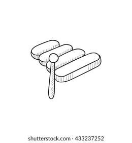Xylophone vector sketch icon isolated on background. Hand drawn Xylophone icon. Xylophone sketch icon for infographic, website or app.