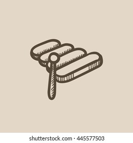 Xylophone, Vektorgrafik Symbol einzeln auf Hintergrund. Handgezeichnetes Xylophon-Symbol. Xylophone Sketch Symbol für Infografik, Website oder App.