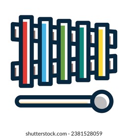 Xylophone Vector Thick Line Filled Dark Colors Icons For Personal And Commercial Use.
