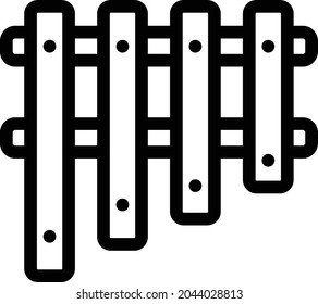xylophone vector thin line icon