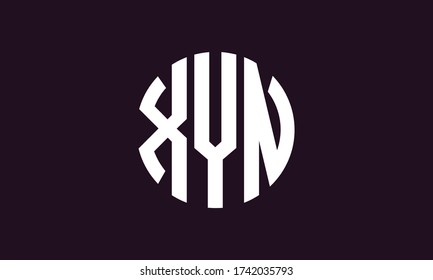 XYN Circle Emblem Abstract Monogram Letter Mark Vector Logo Template