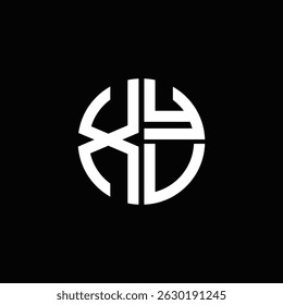Logotipo XYV Ícone XYV Monograma XYV Letra XYV minimalista Círculo plano Design de logotipo abstrato moderno exclusivo.

