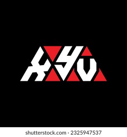XYV triangle letter logo design with triangle shape. XYV triangle logo design monogram. XYV triangle vector logo template with red color. XYV triangular logo Simple, Elegant, and Luxurious design.