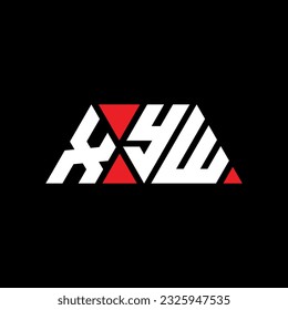 XYW triangle letter logo design with triangle shape. XYW triangle logo design monogram. XYW triangle vector logo template with red color. XYW triangular logo Simple, Elegant, and Luxurious design.