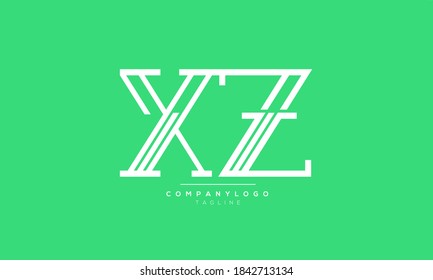 XZ iniciales abstractas en monograma diseño del logotipo del alfabeto de texto en letra