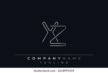 XZ Abstract Line Style Logo. Minimalist Design Featuring the Letters X and Z Abstract Line Style