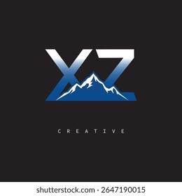 XZ Creative Mountain Logo – Bold Gradient Letter mark Branding Design for Business  Outdoor Brands	
