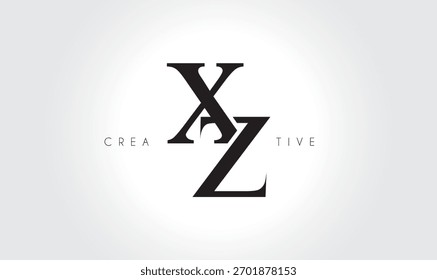 XZ Elegant Serif Monogram Logo - Luxuriöses typografisches Kleinbuchstaben-Zeichen für modernes Branding