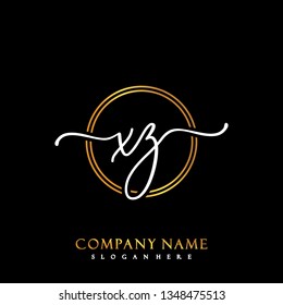 XZ Initial Handwriting logo template vector