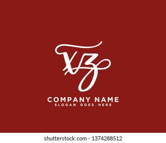 XZ Initial Handwriting Logo Vector