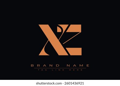 XZ initial letter logo design. Letter X and Z luxury alphabet letter logo icon template