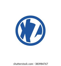 XZ initial letters circle business logo blue