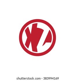 XZ initial letters circle business logo red