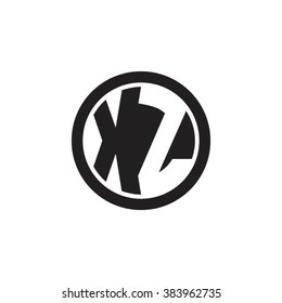 XZ initial letters circle monogram logo