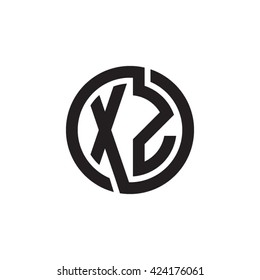 XZ initial letters looping linked circle monogram logo