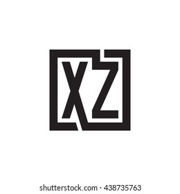 XZ initial letters looping linked square monogram logo