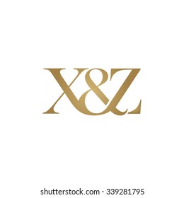 X&Z Initial logo. Ampersand monogram golden logo