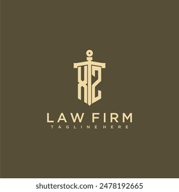 XZ initial monogram for lawfirm logo with sword style image