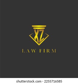 Logotipo de monograma inicial XZ para la firma de abogados con diseño de polígono creativo