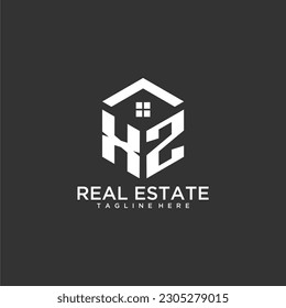 Erstmaliges Monogramm-Logo von XZ für Immobilien mit polygonbasiertem kreativem Design