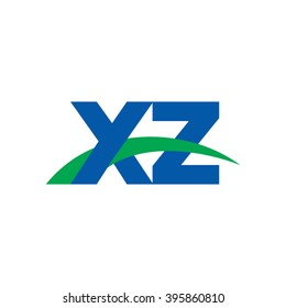 XZ initial overlapping swoosh letter logo blue green
