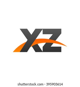 XZ initial overlapping swoosh letter logo black orange