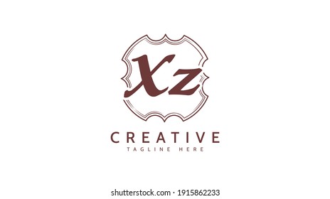 XZ Initials, handwriting logo vector