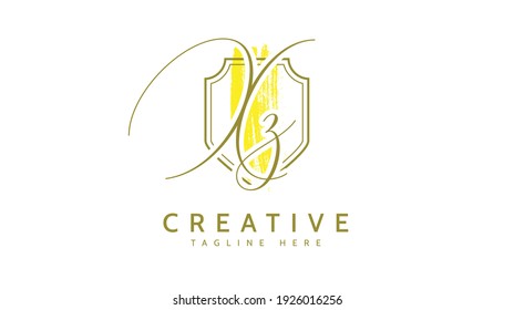 Iniciales XZ, vector de logotipo de escritura a mano