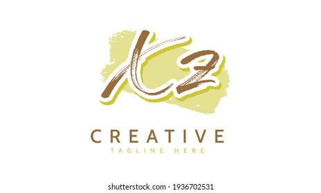 Iniciales XZ, vector de logotipo de escritura a mano