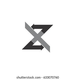 XZ letter with back and forth arrow logo design