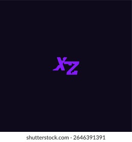 XZ letter cool and sporty design techno sport logo with bold monogram style