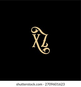 Logotipo moderno del monograma del diseño del estilo de Barock del concepto real inicial de la letra de XZ