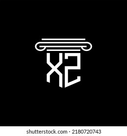 Diseño creativo del logotipo de la letra XZ con gráfico vectorial