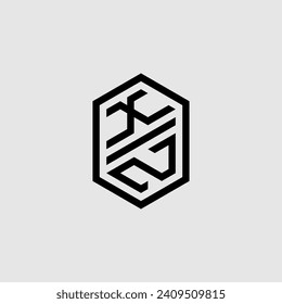 Monograma geométrico de línea XZ con diseño profesional de alta calidad que se imprimirá bien