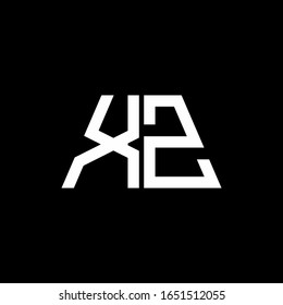 Logotipo XZ monograma abstracto aislado en fondo negro