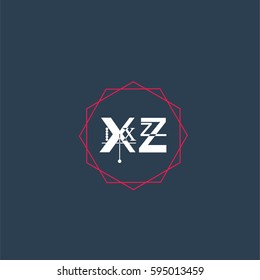 xz logo letter initial, Abstract Polygonal Background Logo, design for Corporate Business Identity,flat icon, Alphabet letter
