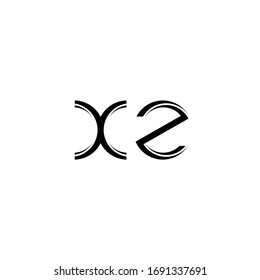 XZ Logo monogram with slice rounded modern design template isolated on white background