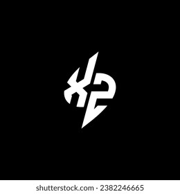 XZ monogram esport logo design with cool shape concept in vector