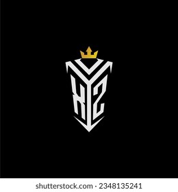 XZ monogram logo initial for shield  crown style design