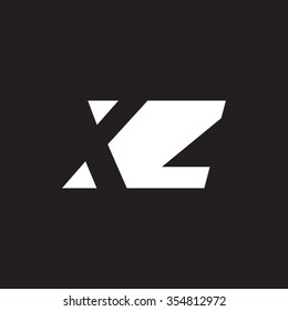 XZ negative space letter logo black background