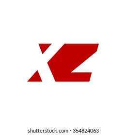 XZ negative space letter logo red