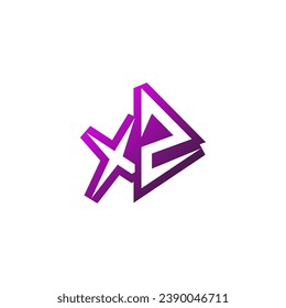 Soporte inicial del logotipo del emblema XZ Premium y concepto de diseño de juegos