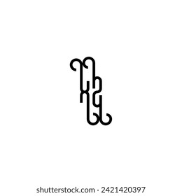 XZ simple curved concept initial logo design black and white background