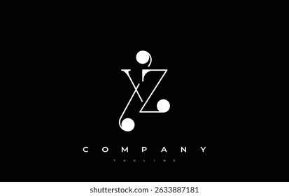 XZ Typography Logo Design. Stylish monogram design depiction featuring the letters X and Z combined in an artistic signature style, delivering a unique and creative visual representation.